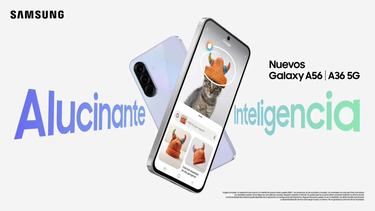 Samsung también trae su Alucinante Inteligencia a la gama media (dos nuevos Galaxy: A56 y A36 5G)